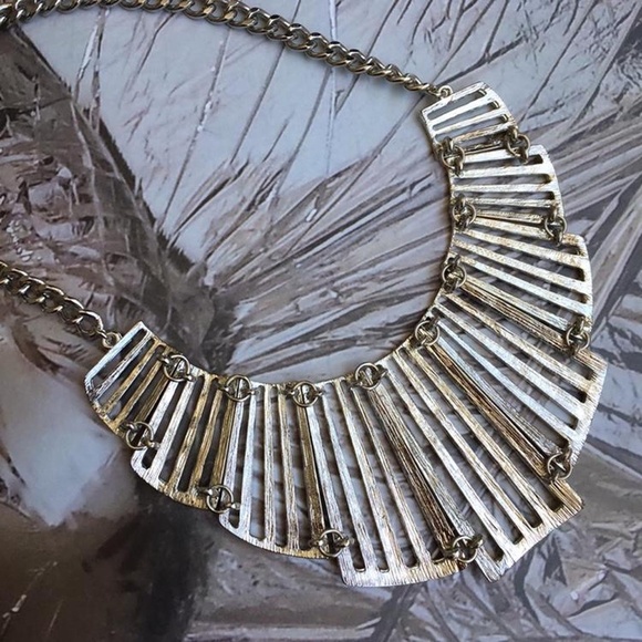 Striking Art Deco Design Costume Jewellery Waterfall Evening Necklace - Picture 4 of 4